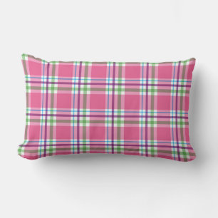 Wassermelone Pink Green Aqua Lila Karierte Dekorat Lendenkissen