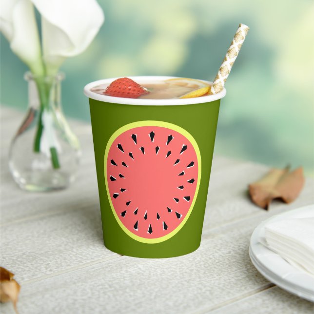 Wassermelone Pink Pappbecher (In Situ)