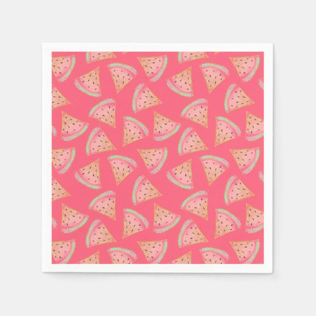Wassermelone Pink Serviette (Vorderseite)