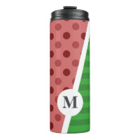 Wassermelone Polka Punkte und Streifen: Monogramm
