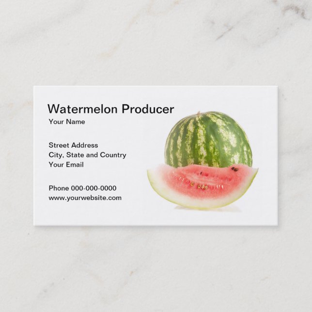 Wassermelone-Produzent-Visitenkarte Visitenkarte (Vorderseite)