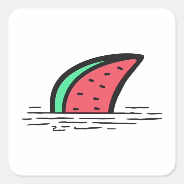 Wassermelone Quadratischer Aufkleber (Vorderseite)