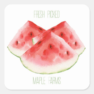 Wassermelone Quadratischer Aufkleber