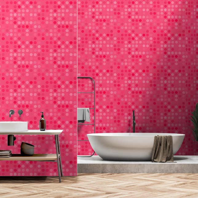 Wassermelone rosa Punkte Tapete (Badezimmer)