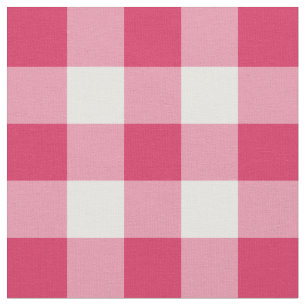 Wassermelone-rosa und weißes Gingham-Muster-Geweb Stoff