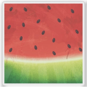 Wassermelone rot und grün natürliche Wasserfarbe Aufkleber