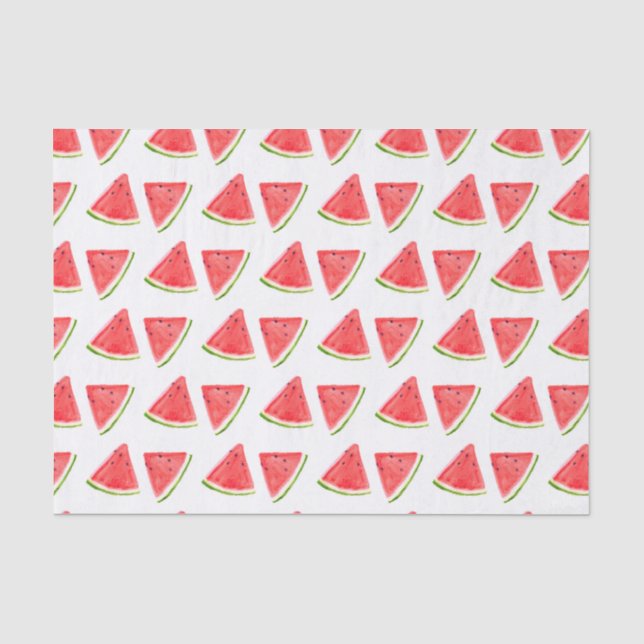 Wassermelone Rote Frucht Aquarellfarbe Muster Seidenpapier (Vorderseite)