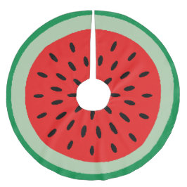 Wassermelone Rote Slice Grüne Rind Black Sees Polyester Weihnachtsbaumdecke