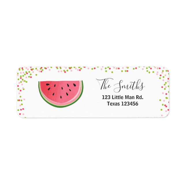 Wassermelone Rücksendeadresse Label Melon Party Fr (Vorne)