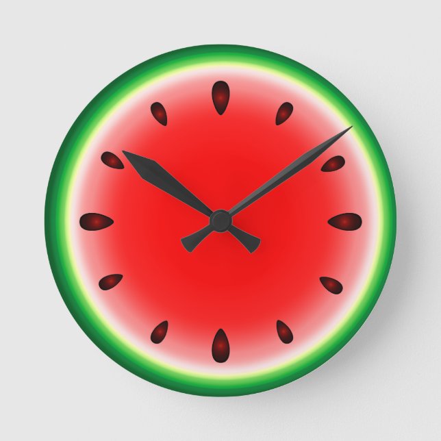 Wassermelone rund runde wanduhr (Vorderseite)