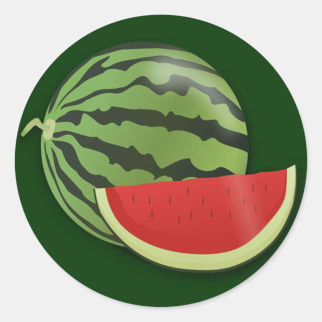 Wassermelone Runder Aufkleber (Vorderseite)