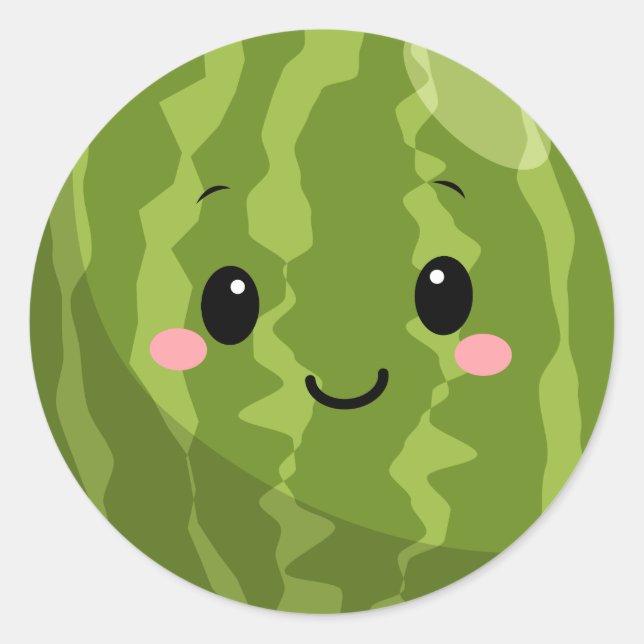 Wassermelone Runder Aufkleber (Vorderseite)
