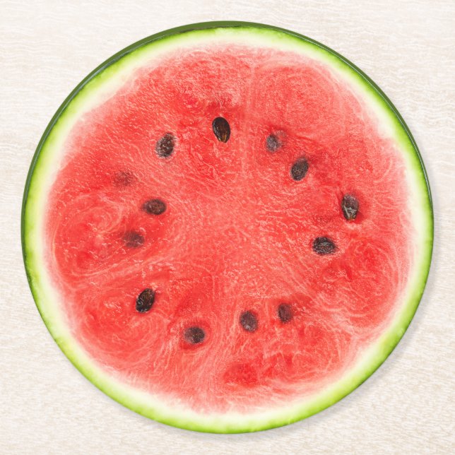 Wassermelone Runder Pappuntersetzer (Vorderseite)