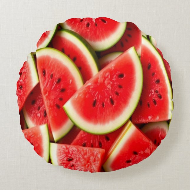 Wassermelone Rundes Kissen (Vorderseite)