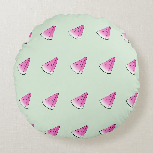 Wassermelone Rundes Kissen (Vorderseite)