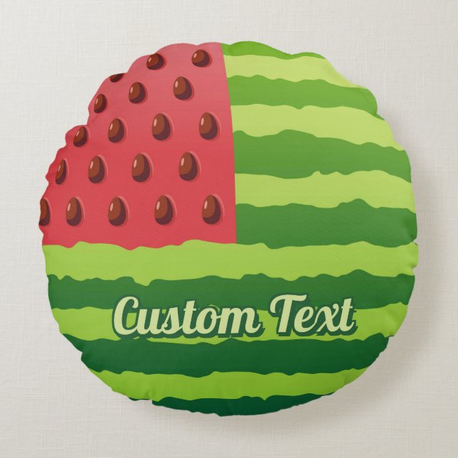 Wassermelone Rundes Kissen (Vorderseite)