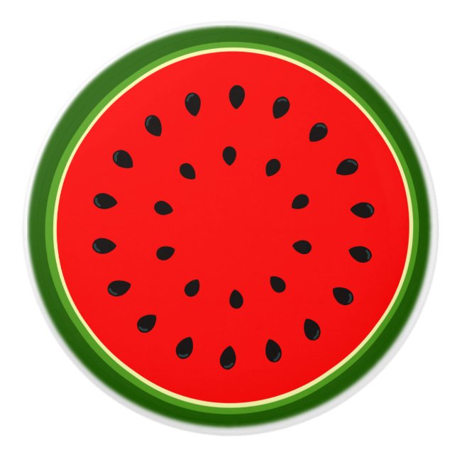 Wassermelone Rundschleife Keramik Keramikknauf (Vorderseite)