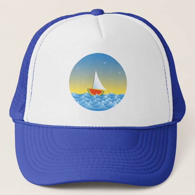 Wassermelone Sailboat-LKW-Hut Truckerkappe (Vorderseite)