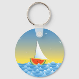 Wassermelone Sailboat Schlüsselanhänger