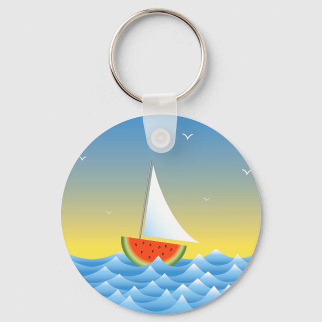 Wassermelone Sailboat Schlüsselanhänger (Vorderseite)