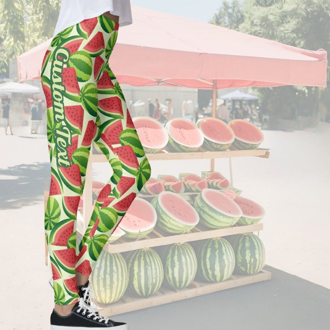 Wassermelone-Scheibe ohne nahtlosen Hintergrund Leggings (Von Creator hochgeladen)