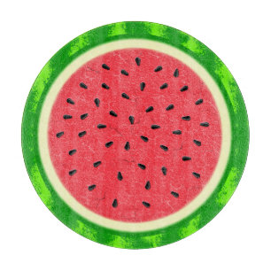 Wassermelone-Scheibe-Sommer-Frucht mit Rinde Schneidebrett