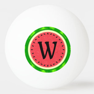Wassermelone-Scheibe-Sommer-Frucht mit Tischtennisball