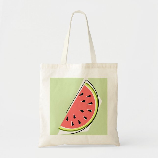 Wassermelone-Scheibe-Taschen-Taschengrün Tragetasche (Vorne)