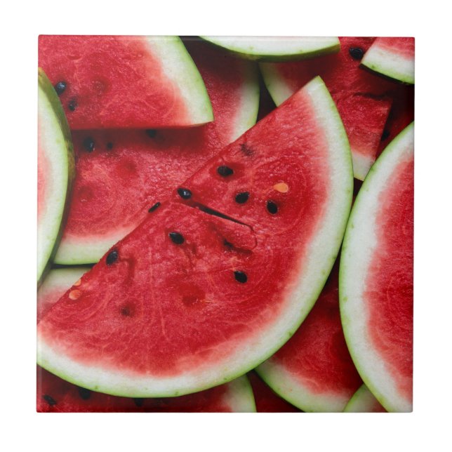 Wassermelone-Scheiben Fliese (Vorderseite)