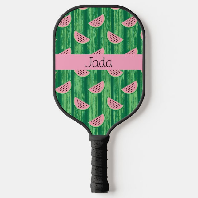 Wassermelone Scheiben Galore Unterschrift Pickleball Schläger (Vorderseite)