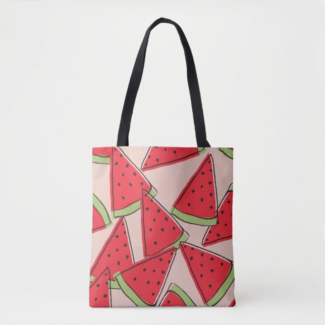 Wassermelone Scheiben Rosa Hintergrund Muster Tasche (Vorderseite)