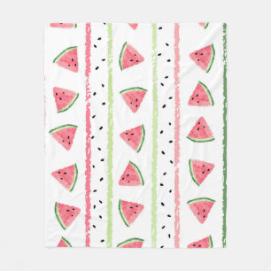Wassermelone Scheiben: Wasserfarbe gestrichen Naht Fleecedecke