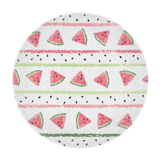 Wassermelone Scheiben: Wasserfarbe gestrichen Naht Schneidebrett (Vorderseite)