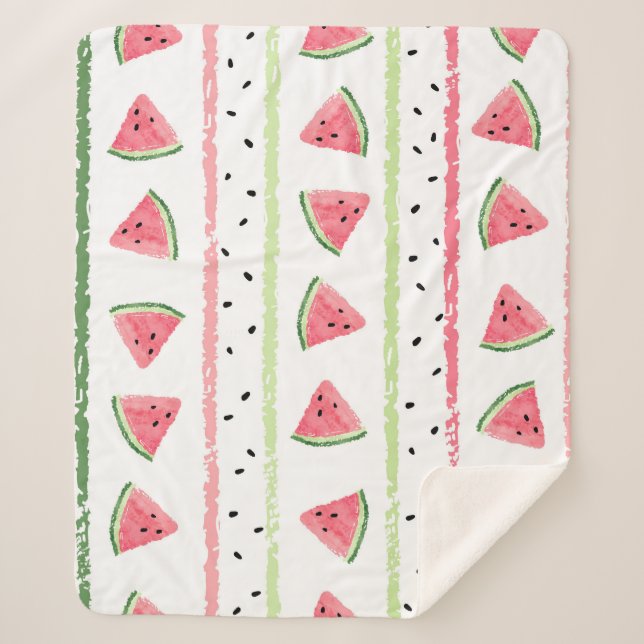 Wassermelone Scheiben: Wasserfarbe gestrichen Naht Sherpadecke (Vorderseite)