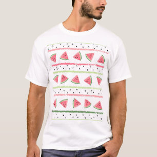 Wassermelone Scheiben: Wasserfarbe gestrichen Naht T-Shirt