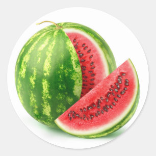 Wassermelone schneiden runder aufkleber