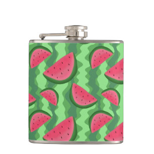 Wassermelone schneidet Muster Flachmann