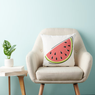 Wassermelone Slice Gelbgrün hinten Kissen