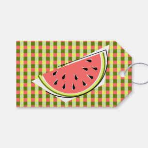 Wassermelone Slice Karo Geschenk-Tag Geschenkanhänger