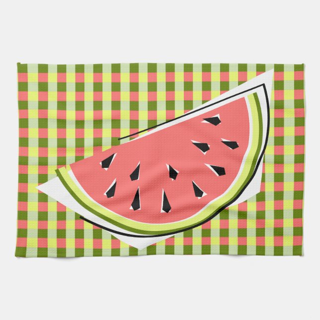 Wassermelone Slice Karo Küchentuch (Horizontal)