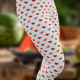 Wassermelone Slice Muster Rot und Weiß Leggings