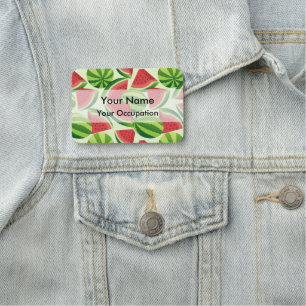 Wassermelone Slice Nahtloser Hintergrund Namensschild
