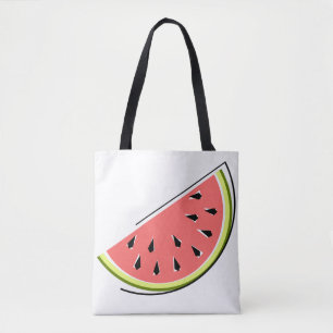 Wassermelone Slice Tote Tasche gestreift zurück