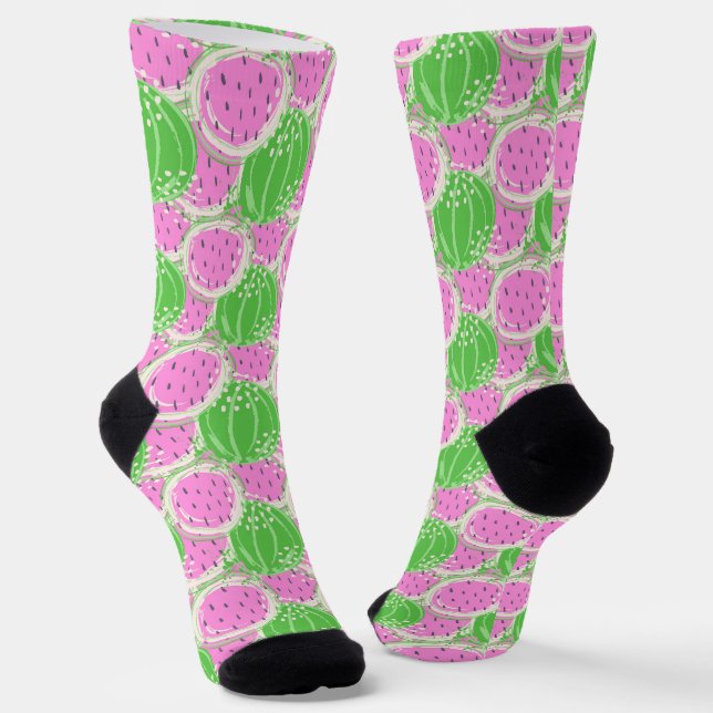 Wassermelone Socken (Gewinkelt)