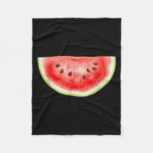 Wassermelone Sommer Aquarell Fruchtscheibe Saftig Fleecedecke