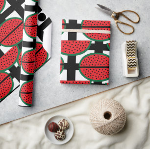 Wassermelone Sommer Frucht Geometrisches Muster Geschenkpapier