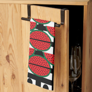 Wassermelone Sommer Frucht Geometrisches Muster    Geschirrtuch