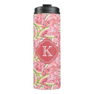 Wassermelone Sommer mit Custom Monogram Thermosbecher