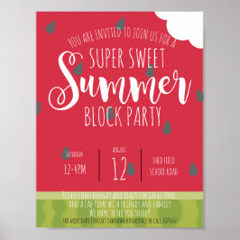 Wassermelone Sommerquartier Party Poster
