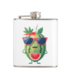 Wassermelone Spaß Frohes Urlaub Tropisches Getränk Flachmann